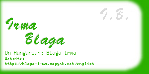 irma blaga business card